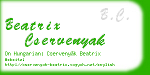 beatrix cservenyak business card